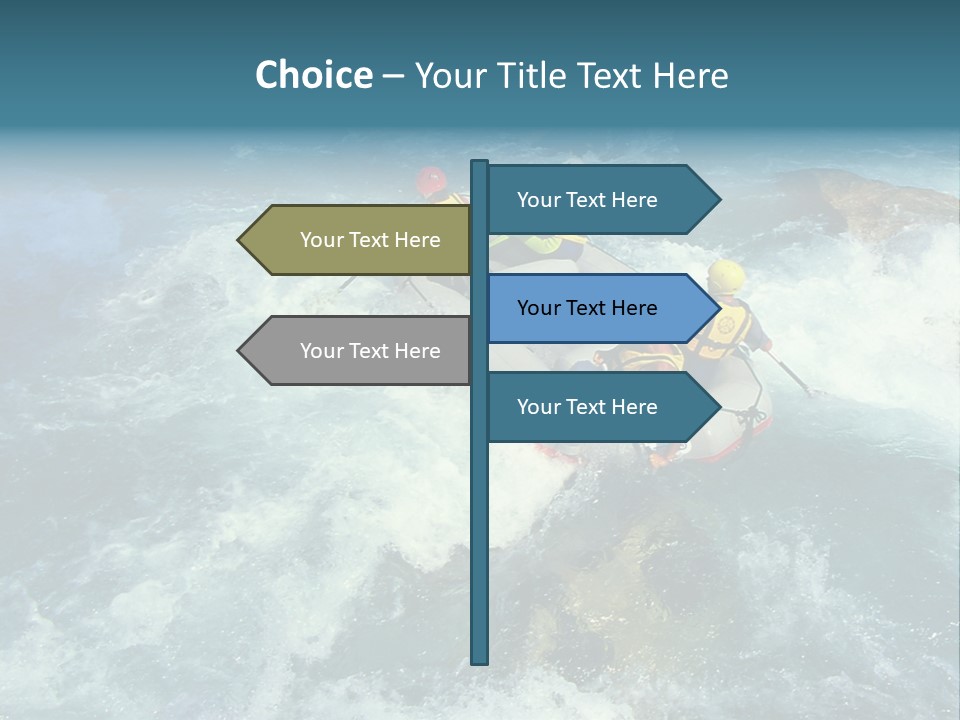 A Group Of People Riding On Top Of A Raft In A River PowerPoint Template