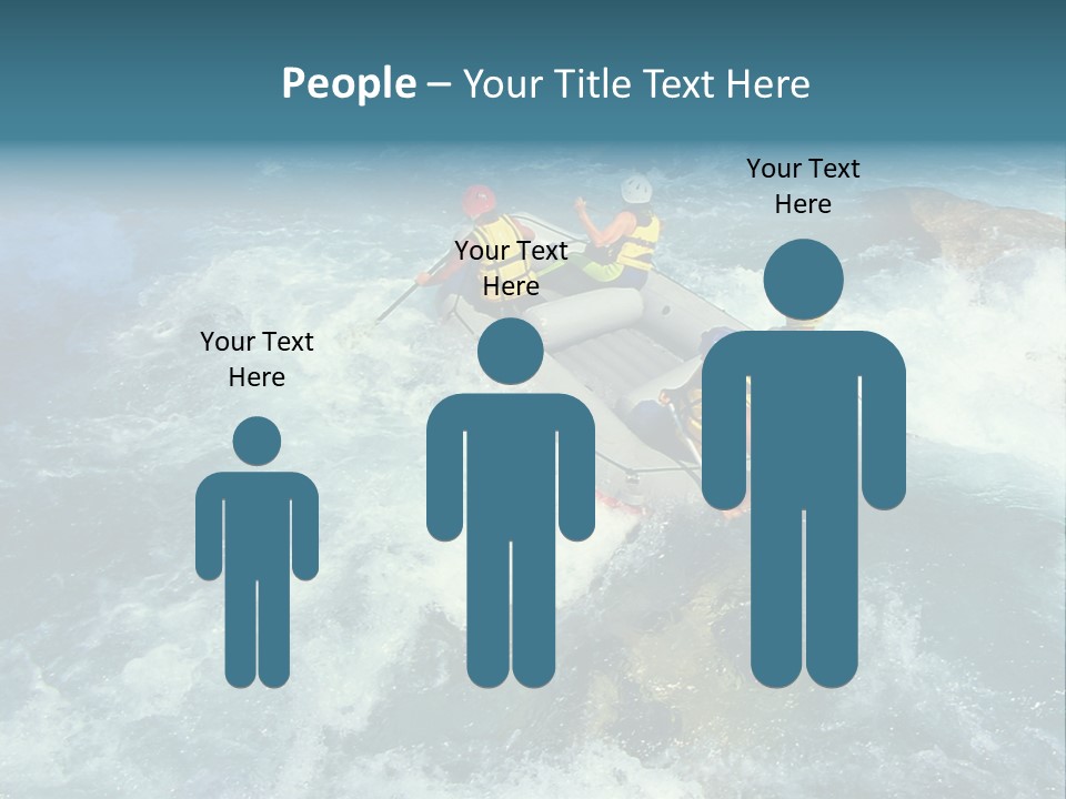 A Group Of People Riding On Top Of A Raft In A River PowerPoint Template