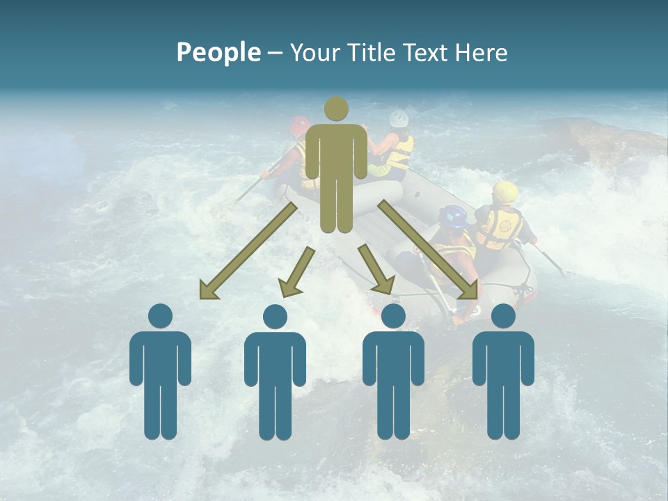 A Group Of People Riding On Top Of A Raft In A River PowerPoint Template