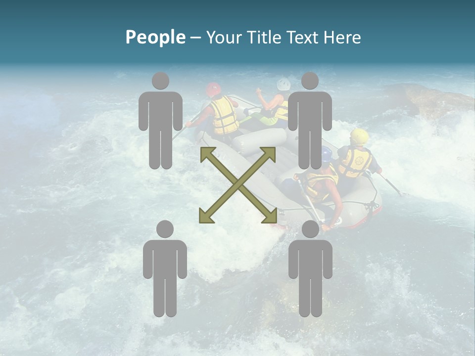 A Group Of People Riding On Top Of A Raft In A River PowerPoint Template