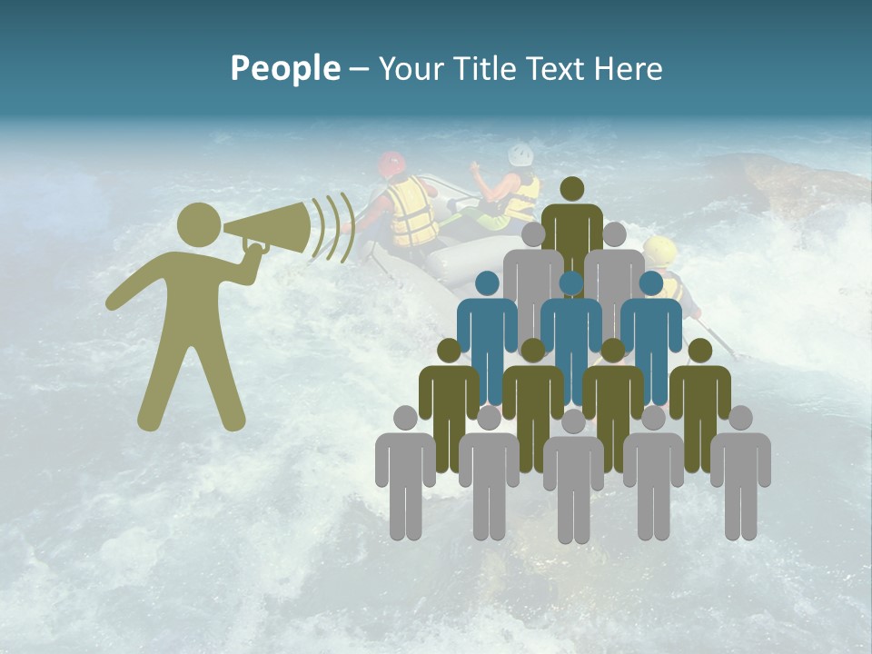 A Group Of People Riding On Top Of A Raft In A River PowerPoint Template