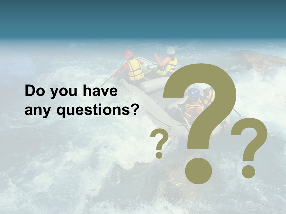 A Group Of People Riding On Top Of A Raft In A River PowerPoint Template
