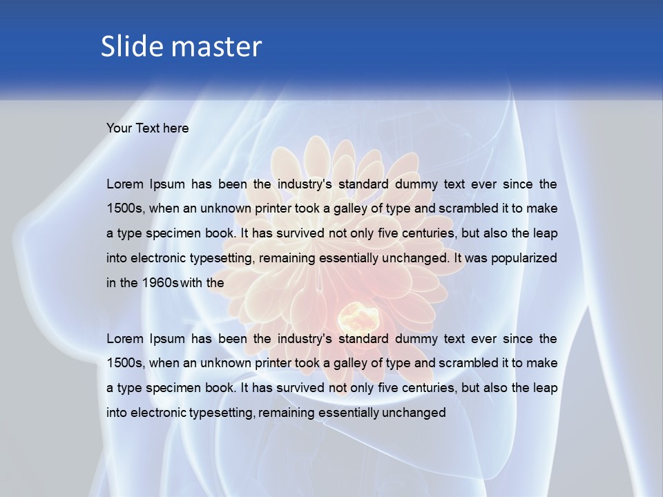 The Stomach Is Shown With A Flower On It PowerPoint Template