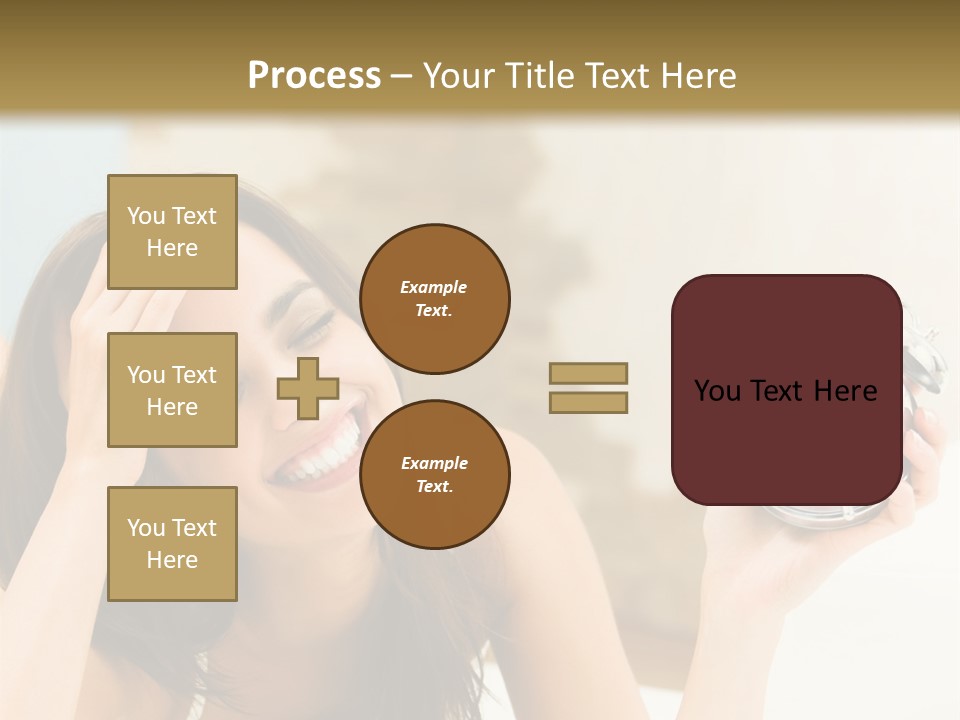 A Woman Laying On A Bed Holding An Alarm Clock PowerPoint Template