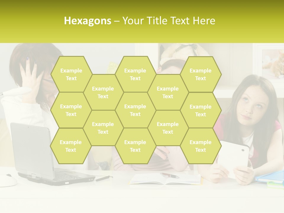 A Group Of Women Sitting Around A Laptop Computer PowerPoint Template