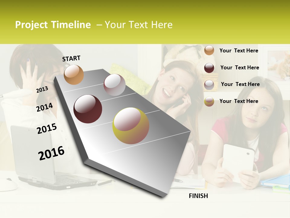 A Group Of Women Sitting Around A Laptop Computer PowerPoint Template