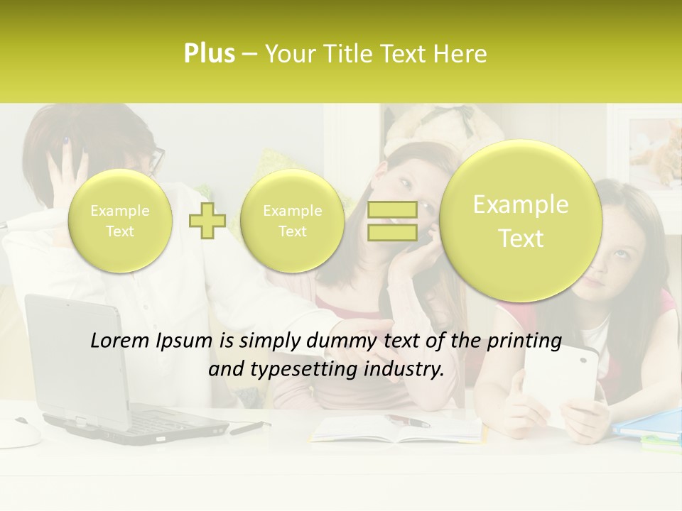 A Group Of Women Sitting Around A Laptop Computer PowerPoint Template