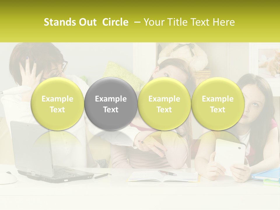A Group Of Women Sitting Around A Laptop Computer PowerPoint Template