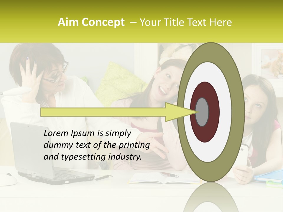 A Group Of Women Sitting Around A Laptop Computer PowerPoint Template