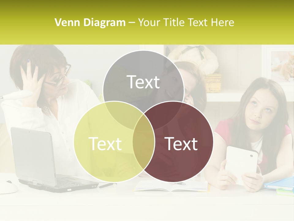 A Group Of Women Sitting Around A Laptop Computer PowerPoint Template