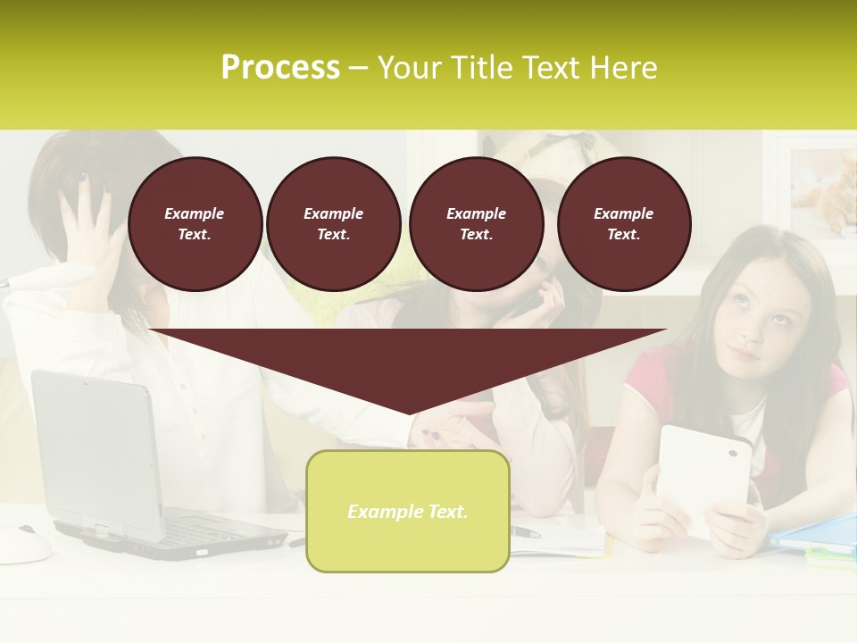 A Group Of Women Sitting Around A Laptop Computer PowerPoint Template