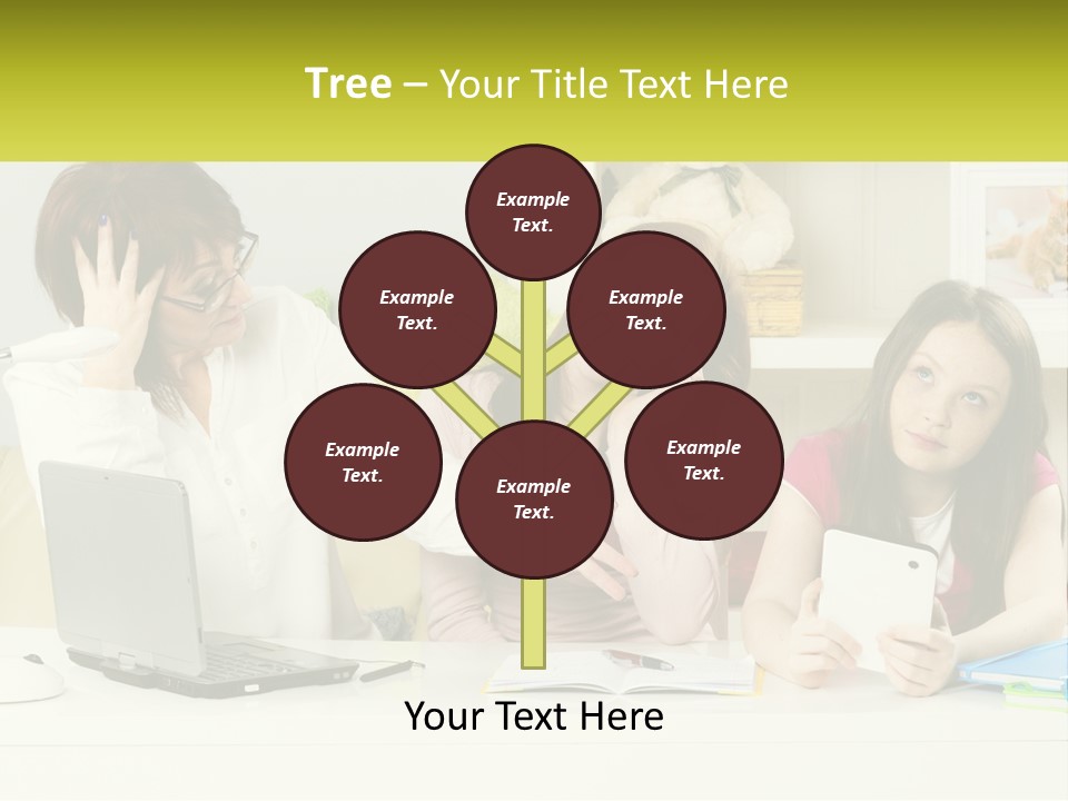 A Group Of Women Sitting Around A Laptop Computer PowerPoint Template