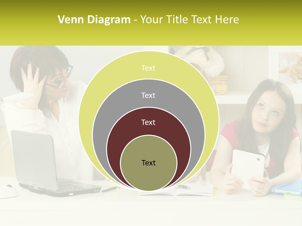 A Group Of Women Sitting Around A Laptop Computer PowerPoint Template