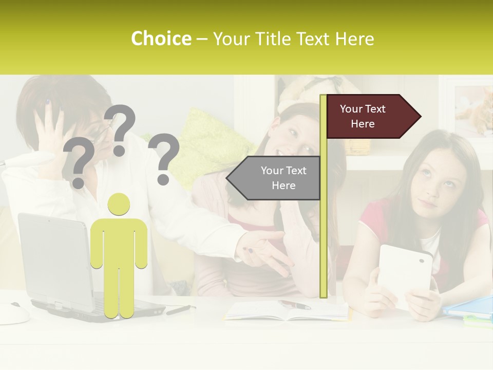 A Group Of Women Sitting Around A Laptop Computer PowerPoint Template