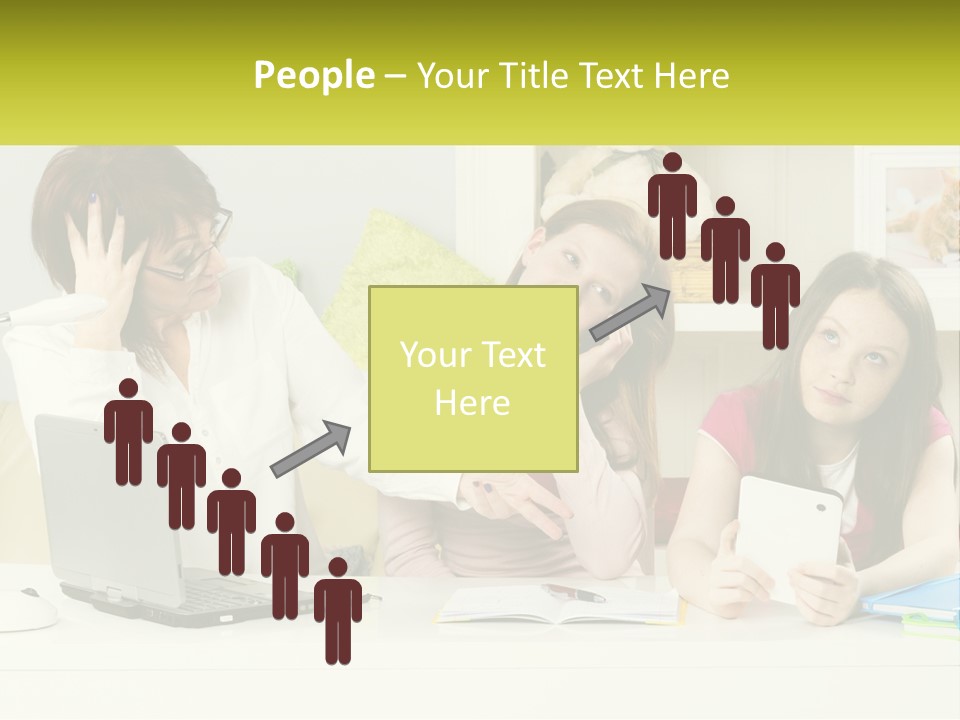 A Group Of Women Sitting Around A Laptop Computer PowerPoint Template