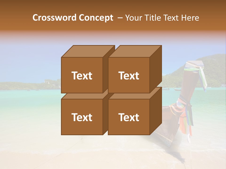 Two Boats On A Beach With A Blue Sky In The Background PowerPoint Template