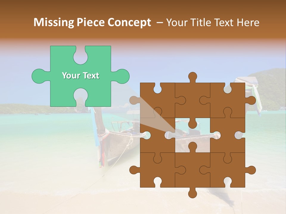 Two Boats On A Beach With A Blue Sky In The Background PowerPoint Template