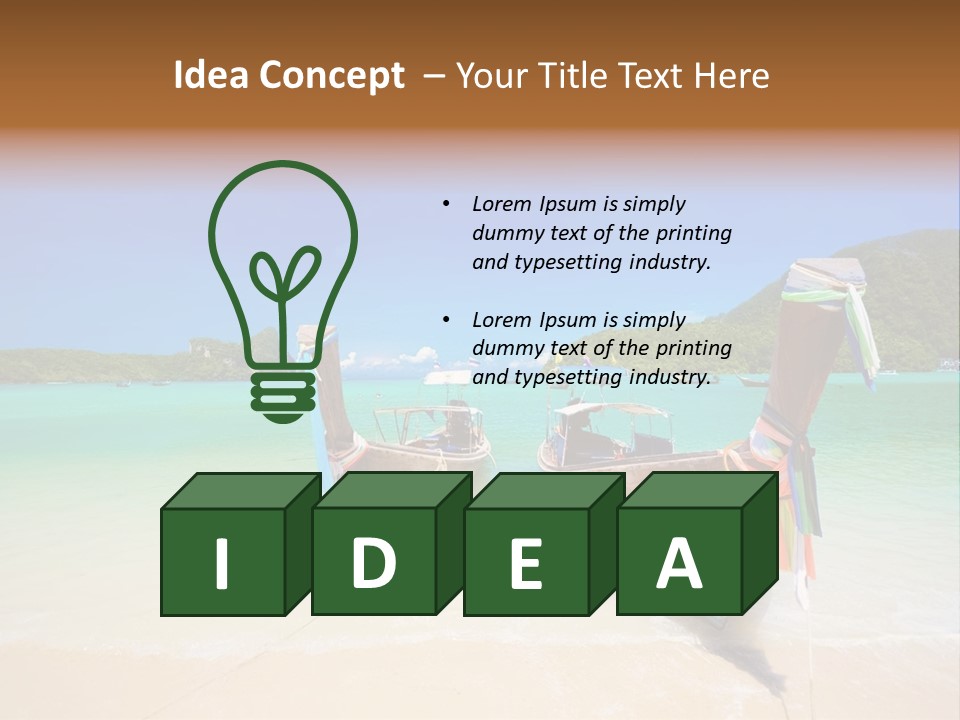 Two Boats On A Beach With A Blue Sky In The Background PowerPoint Template
