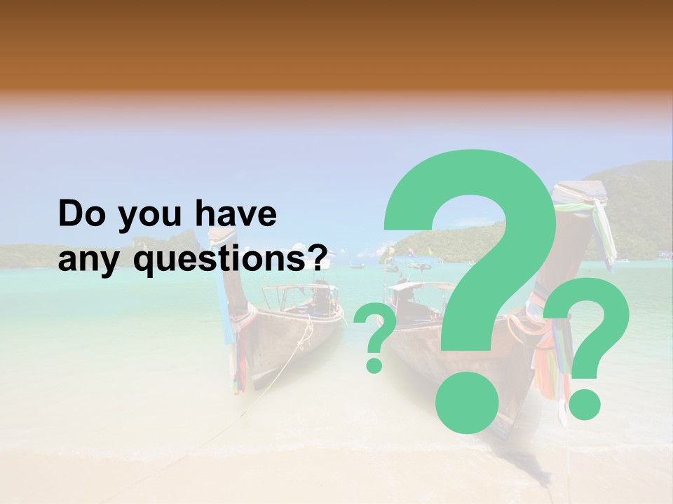 Two Boats On A Beach With A Blue Sky In The Background PowerPoint Template