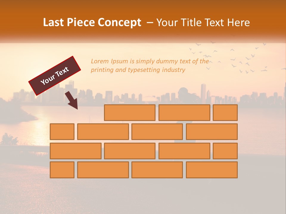 A Woman Jogging Along A River With A City Skyline In The Background PowerPoint Template
