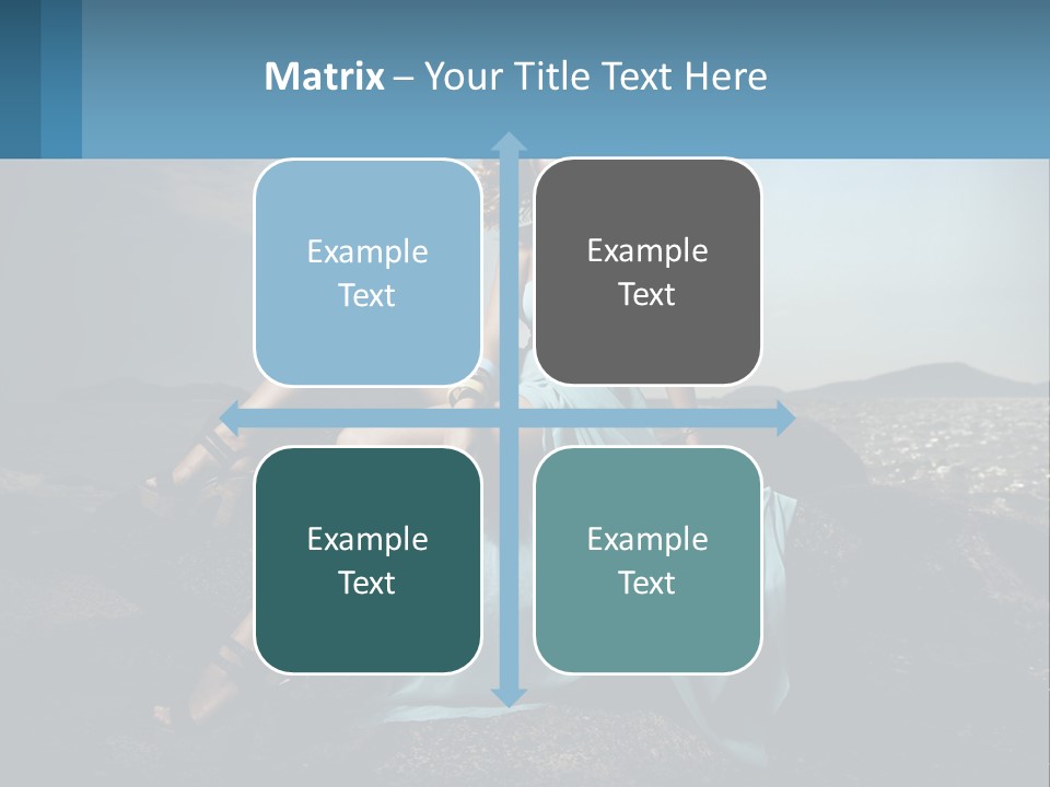 A Woman In A Blue Dress Is Sitting On A Rock PowerPoint Template