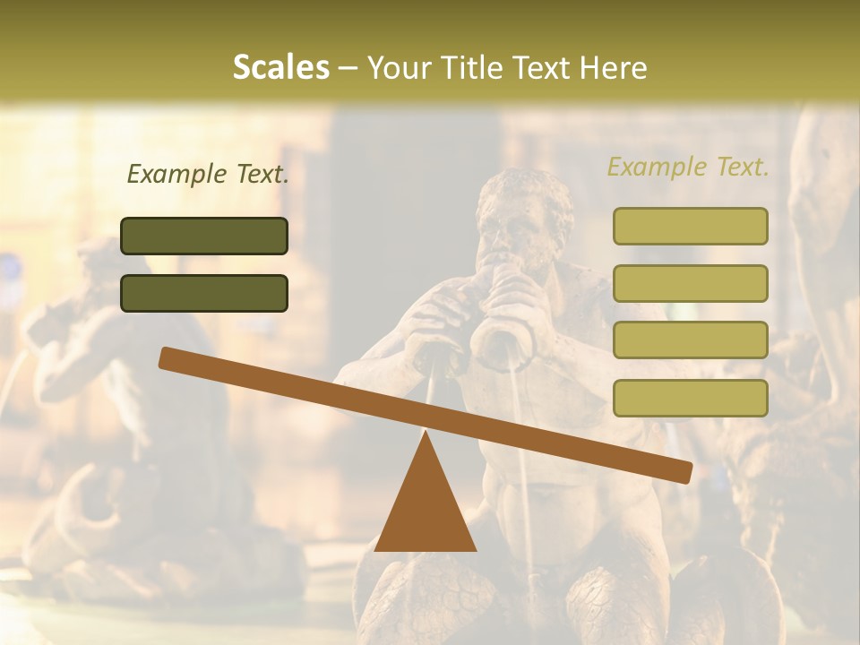 A Fountain With A Statue Of A Man Holding A Water Hose PowerPoint Template
