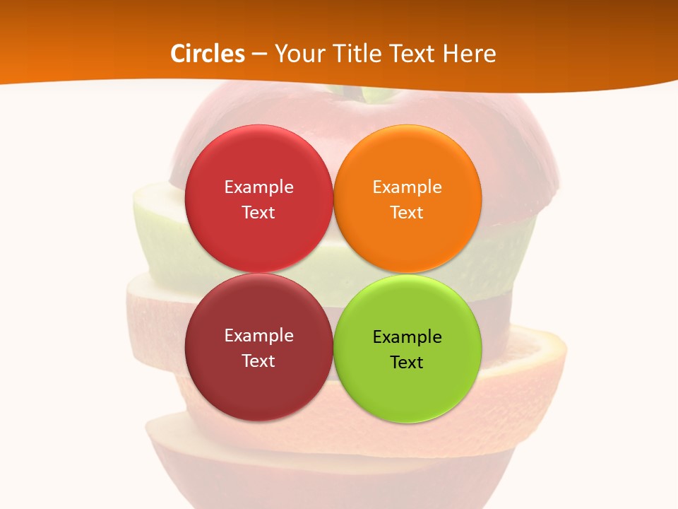 An Apple Sliced In Half With A Green Leaf On Top Of It PowerPoint Template