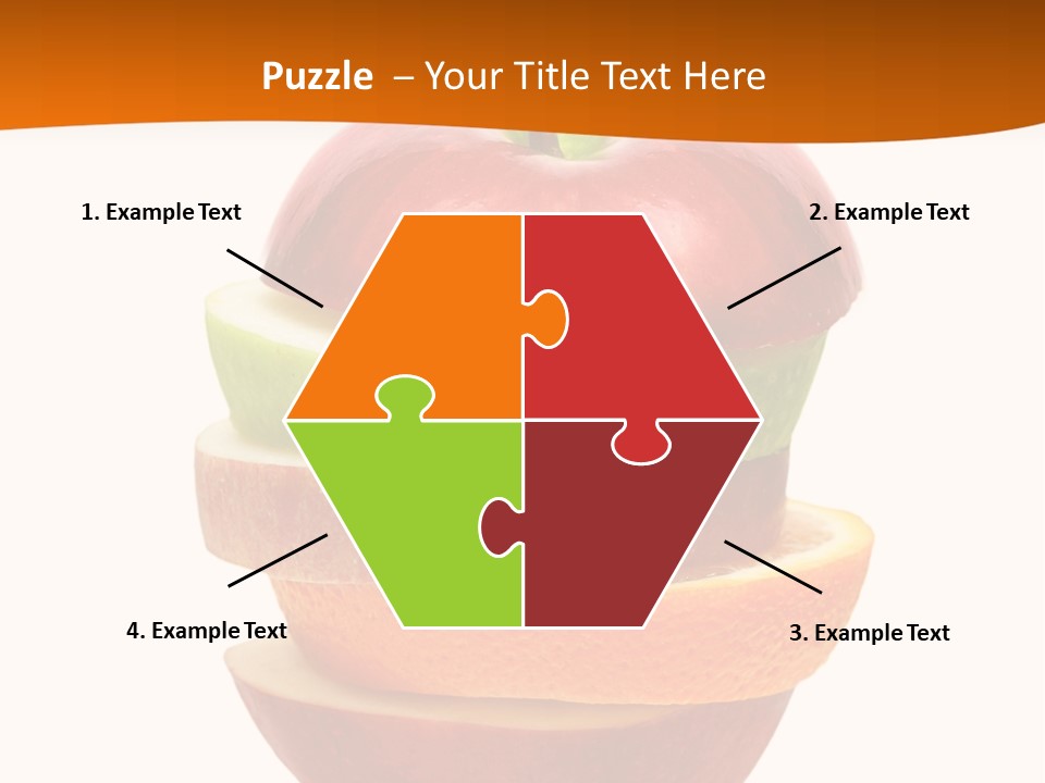 An Apple Sliced In Half With A Green Leaf On Top Of It PowerPoint Template