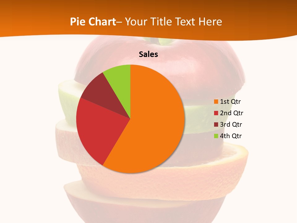 An Apple Sliced In Half With A Green Leaf On Top Of It PowerPoint Template