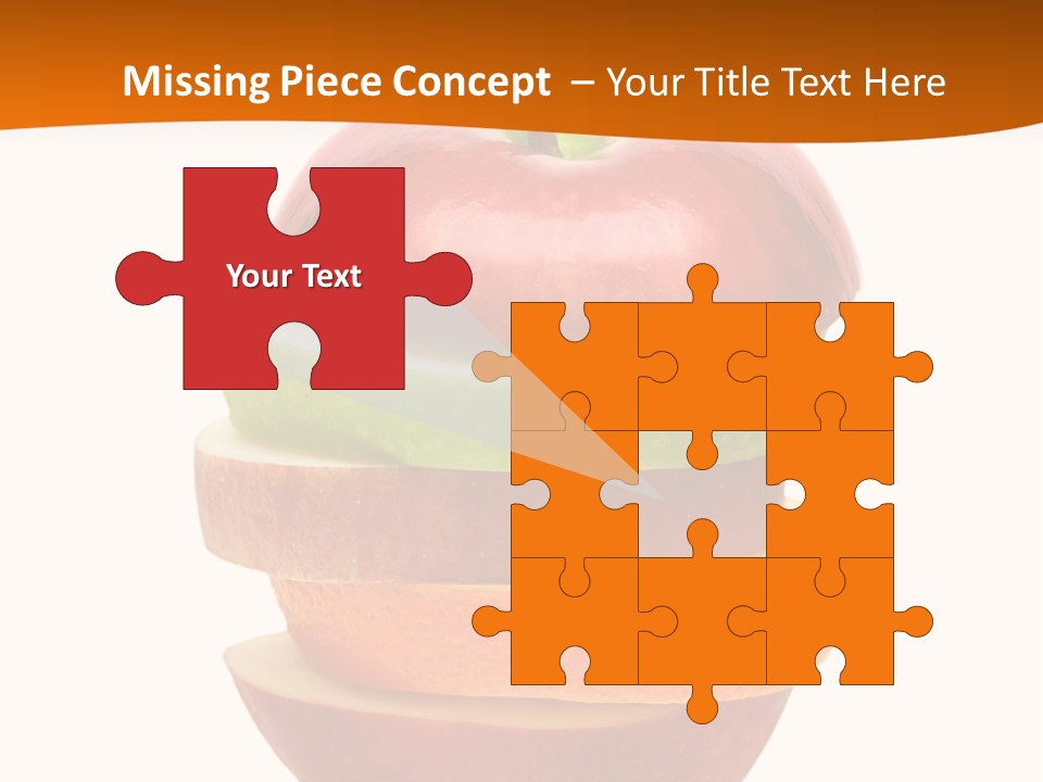 An Apple Sliced In Half With A Green Leaf On Top Of It PowerPoint Template