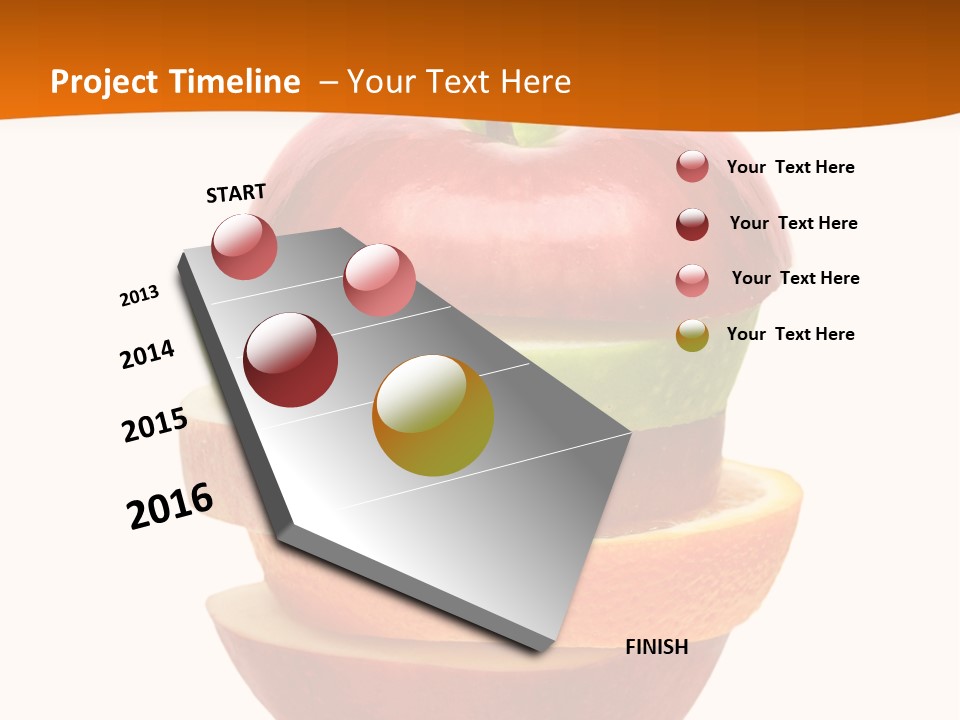 An Apple Sliced In Half With A Green Leaf On Top Of It PowerPoint Template
