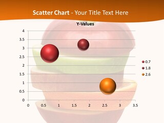 An Apple Sliced In Half With A Green Leaf On Top Of It PowerPoint Template