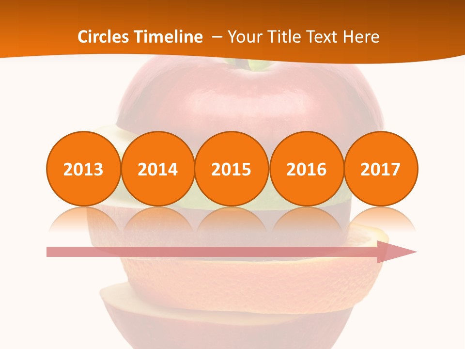 An Apple Sliced In Half With A Green Leaf On Top Of It PowerPoint Template
