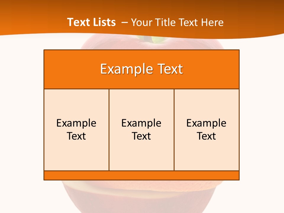 An Apple Sliced In Half With A Green Leaf On Top Of It PowerPoint Template