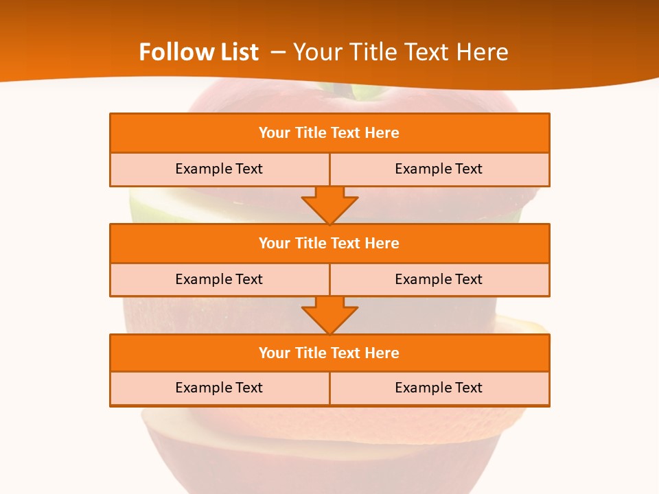 An Apple Sliced In Half With A Green Leaf On Top Of It PowerPoint Template