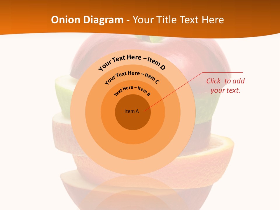 An Apple Sliced In Half With A Green Leaf On Top Of It PowerPoint Template