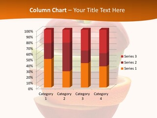 An Apple Sliced In Half With A Green Leaf On Top Of It PowerPoint Template