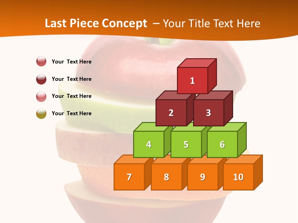 An Apple Sliced In Half With A Green Leaf On Top Of It PowerPoint Template