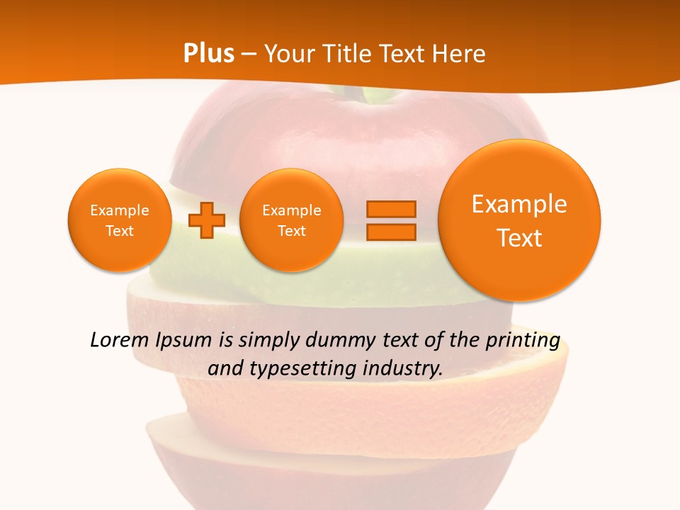 An Apple Sliced In Half With A Green Leaf On Top Of It PowerPoint Template