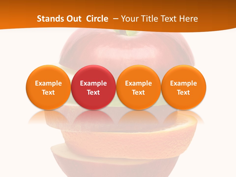 An Apple Sliced In Half With A Green Leaf On Top Of It PowerPoint Template