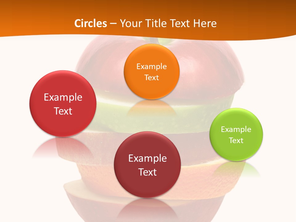 An Apple Sliced In Half With A Green Leaf On Top Of It PowerPoint Template
