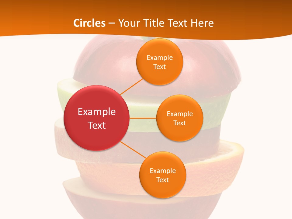 An Apple Sliced In Half With A Green Leaf On Top Of It PowerPoint Template