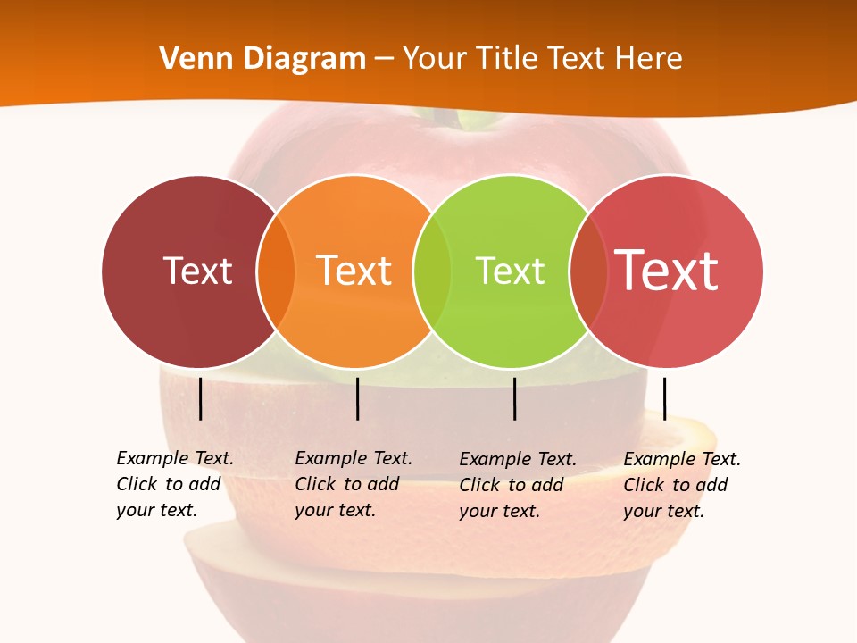 An Apple Sliced In Half With A Green Leaf On Top Of It PowerPoint Template