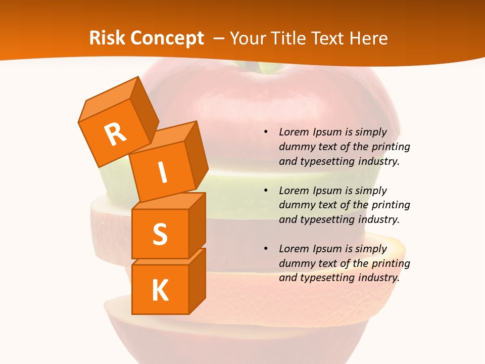 An Apple Sliced In Half With A Green Leaf On Top Of It PowerPoint Template