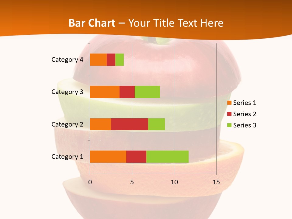 An Apple Sliced In Half With A Green Leaf On Top Of It PowerPoint Template