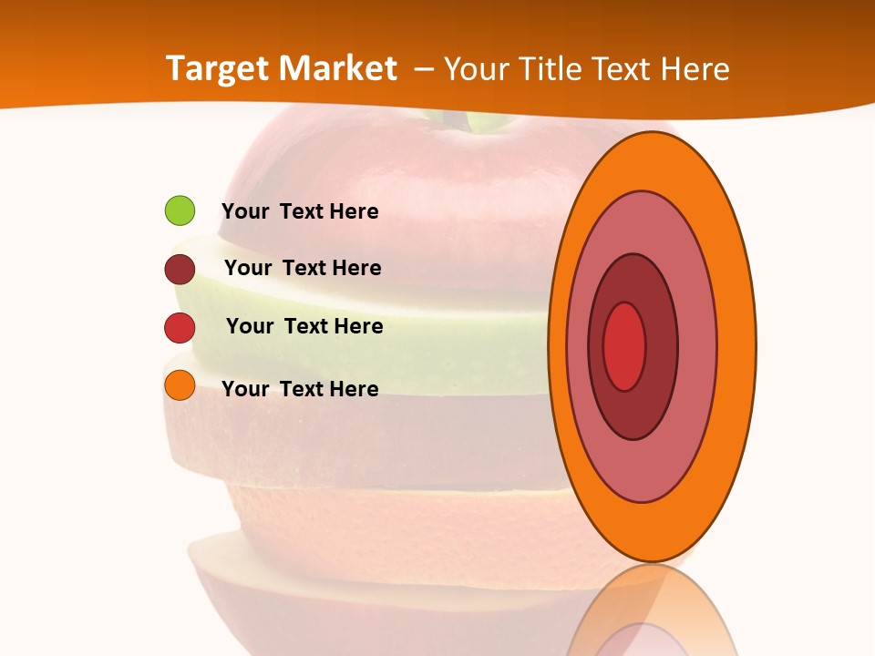An Apple Sliced In Half With A Green Leaf On Top Of It PowerPoint Template