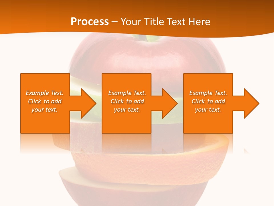 An Apple Sliced In Half With A Green Leaf On Top Of It PowerPoint Template