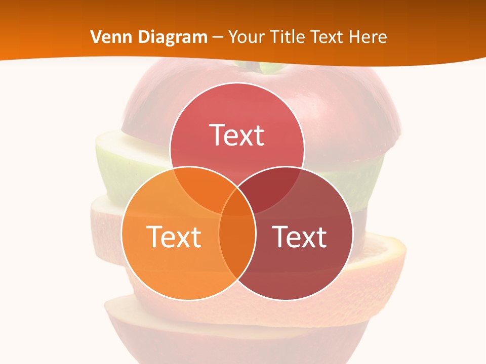 An Apple Sliced In Half With A Green Leaf On Top Of It PowerPoint Template