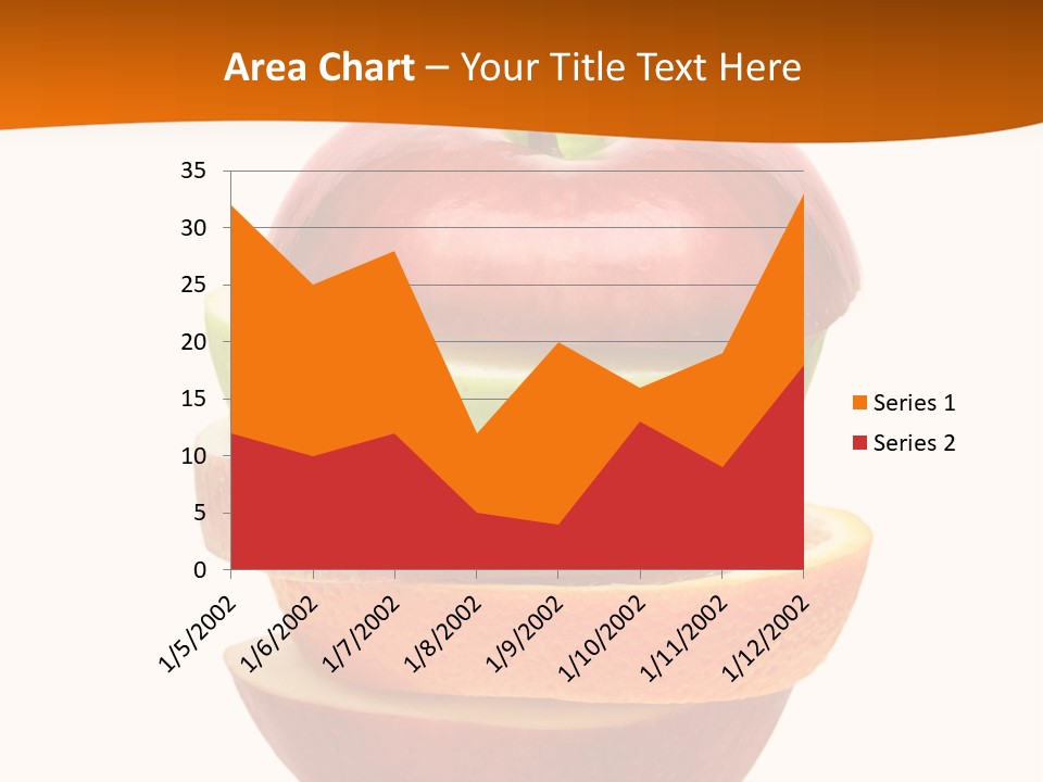 An Apple Sliced In Half With A Green Leaf On Top Of It PowerPoint Template