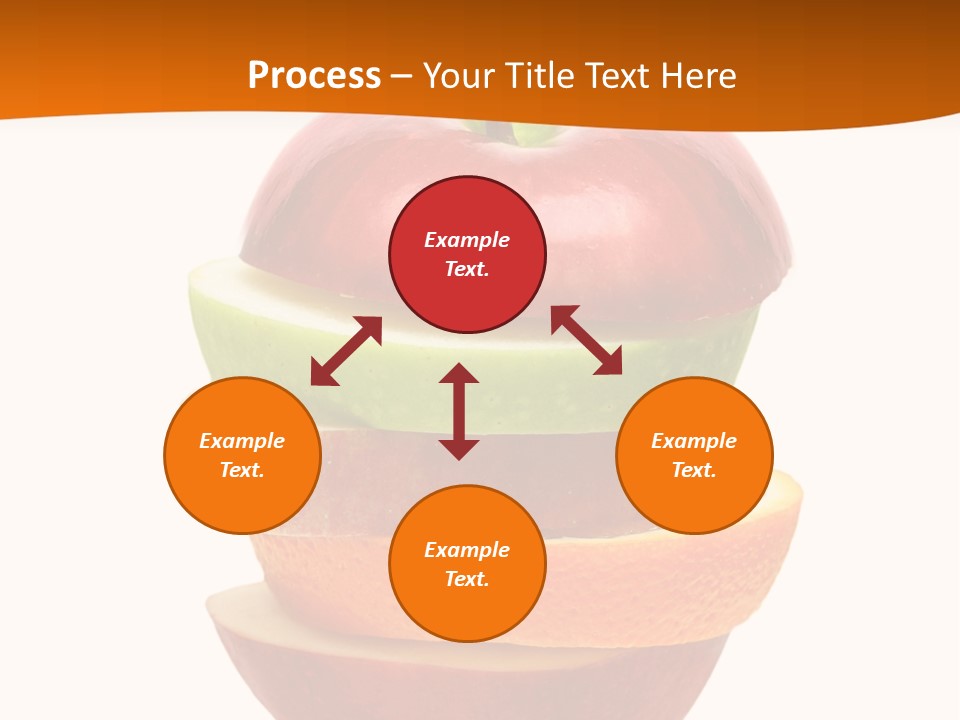 An Apple Sliced In Half With A Green Leaf On Top Of It PowerPoint Template